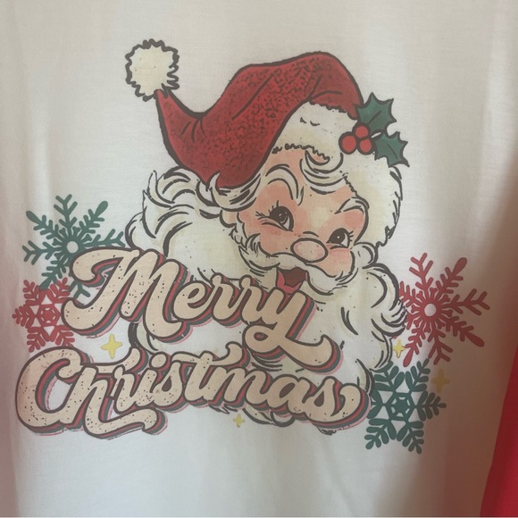 NWT Red and White Christmas Santa Claus, Crew Neck, Color Block Sweatshirt - Picture 5 of 10